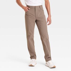 Open Box - All In Motion - Men's Lifestyle 360 5-Pocket Golf Pants Brown
